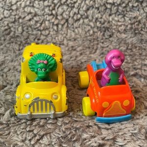 Vintage Barney and friends dye cast vehicles lot of 2